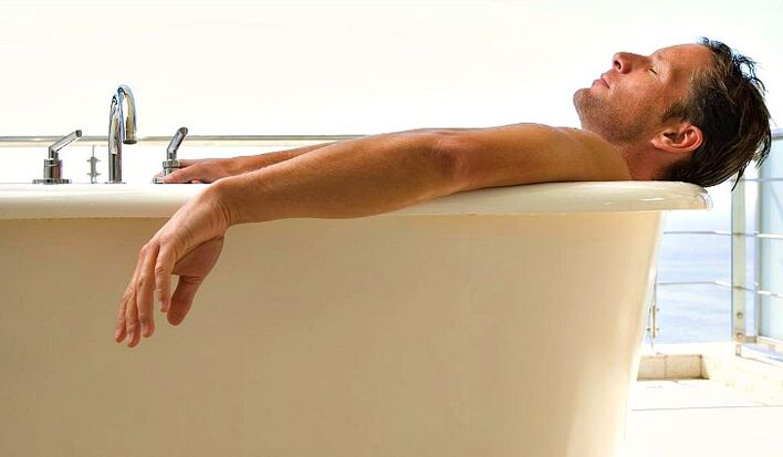 A man bathes with soda