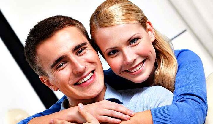 Happy man with woman